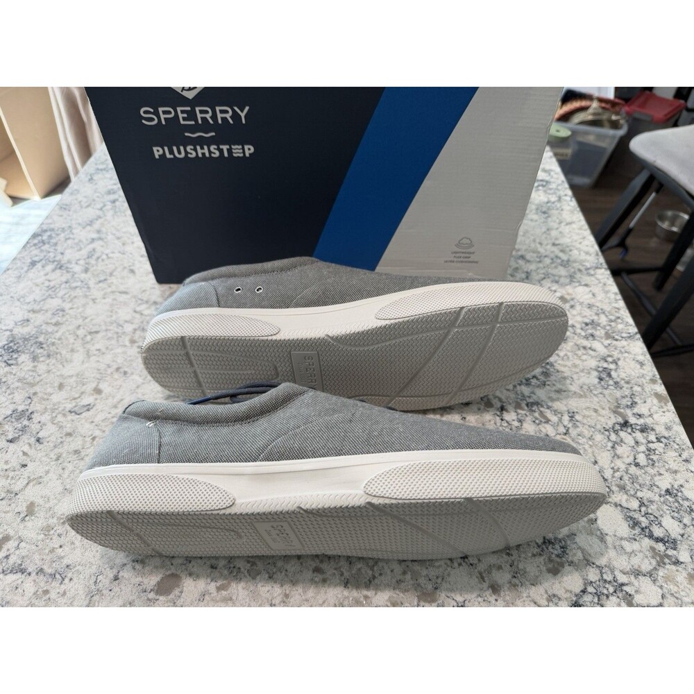 Size 16 Sperry PlushStep New Men's Halyard Baja Gray Casual Lace Up Shoes STS25